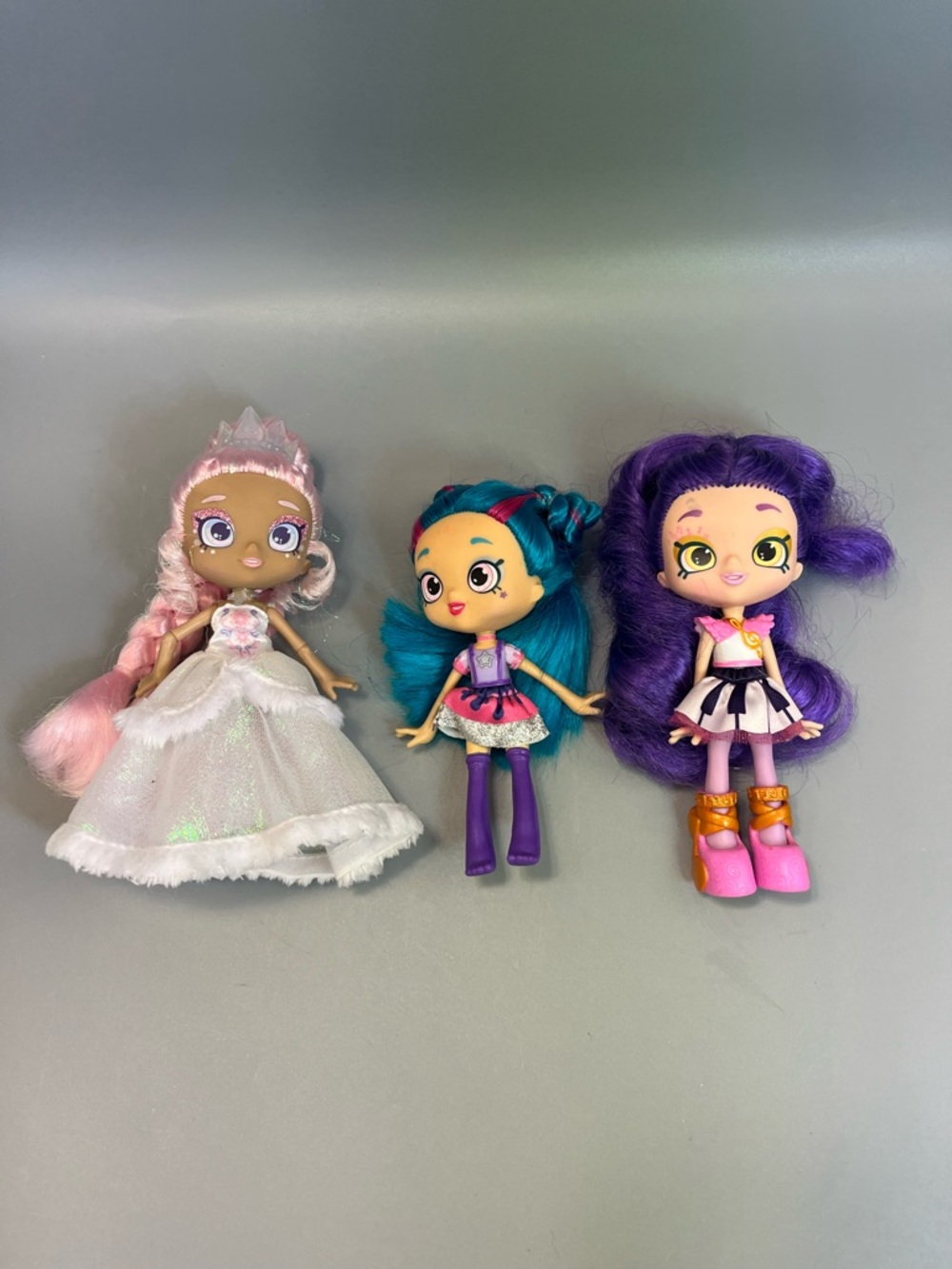 Shopkins Dolls Lot of 3 Cute  Girl Figures Melodine, Polli Polish & Wynter Frost
